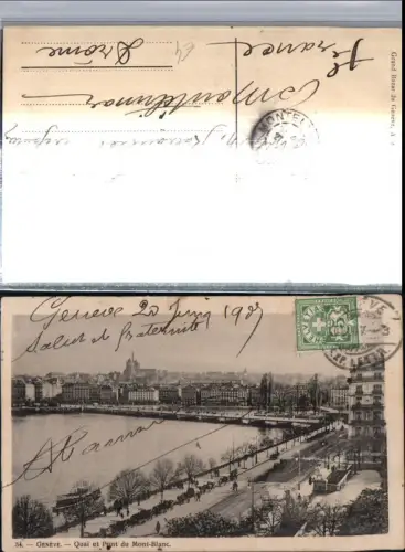 309701,Geneve Genf Teilansicht Quai et Pont du Mont-Blanc Brücke