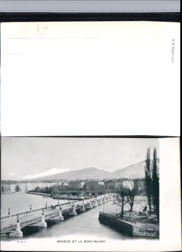 309703,Geneve Genf Teilansicht et le Mont-Blanc Brücke Bergkulisse