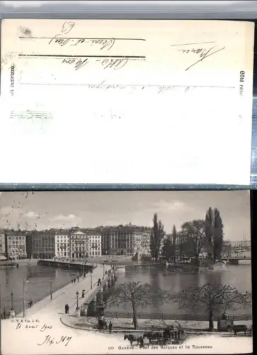 309716,Geneve Genf Pont des Berques et Ile Rousseau Insel Brücken