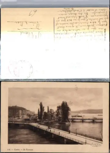 309719,Geneve Genf Ile Rousseau Insel Brücken