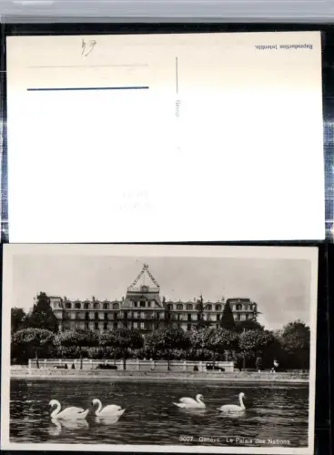 309734,Geneve Genf Le Palais des Nations Palast Gebäude Schwäne