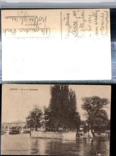 309743,Geneve Genf Ile J.J. Rousseau Insel Brücke