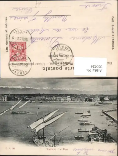 350724,Geneve Genf Le Port Hafen Segelboote Boote
