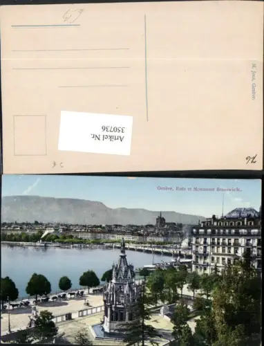 350736,Geneve Genf Teilansicht Rade et Monument Brunswick