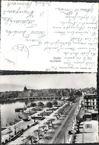 350741,Geneve Genf Quai et Pont du Mont-Blanc Teilansicht