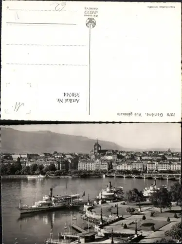 350744,Geneve Genf Vue generale Teilansicht Dampfer