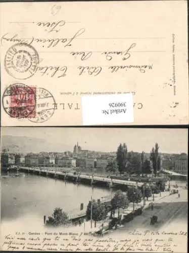390926,Geneve Genf Pont du Mont-Blanc Teilansicht Brücke