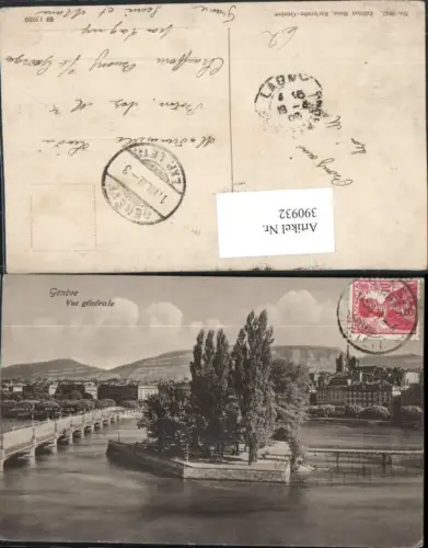 390932,Geneve Genf Vue generale Teilansicht Insel Brücke