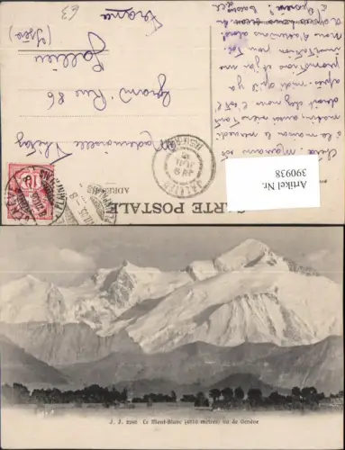 390938,Geneve Genf Le Mont-Blanc vu de Geneve Bergkulisse