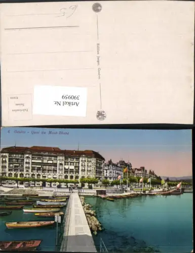 390959,Geneve Genf Quai du Mont-Blanc Teilansicht Boote