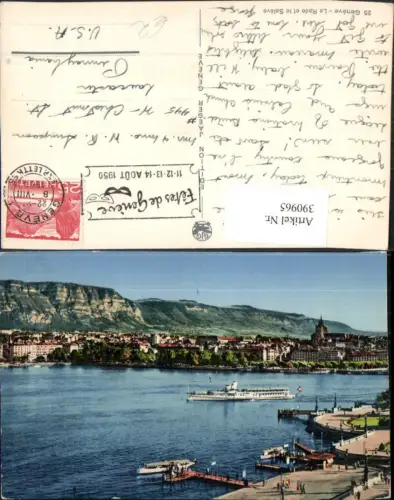 390965,Geneve Genf La Rade et le Saleve Teilansicht Anlegestelle Dampfer