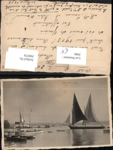 390970,Foto AK Geneve Genf Segelboot Boot Dampfer