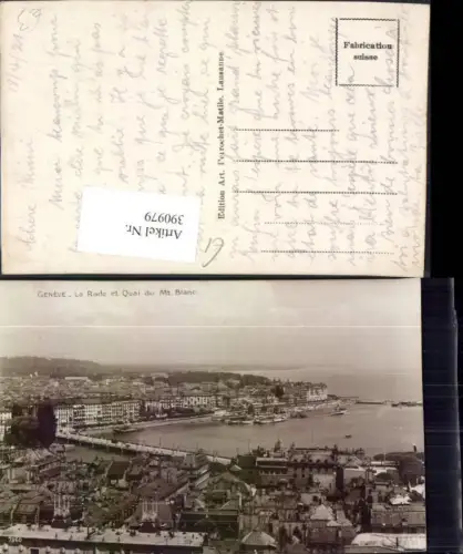 390979,Geneve Genf La Rade et Quai du Mont-Blanc Teilansicht Brücke