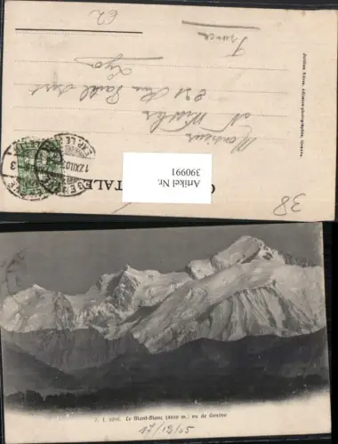 390991,Geneve Genf Le Mont-Blanc vu de Geneve Bergkulisse