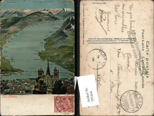 391264,Lac Leman Genfersee Genf Totale Vogelschau Lausanne Montreux Kt Genf