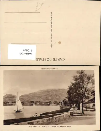 412699,Künstler AK Genve Genf Le Quai des Paquis Segelboot