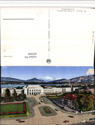 482008,Geneve Genf Palais des Nations et Mont-Blanc Bergkulisse