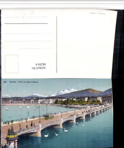 482014,Geneve Genf Pont du Mont Blanc Teilansicht Brücke