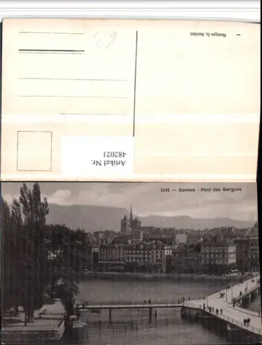 482021,Geneve Genf Pont des Bergues Teilansicht Brücke