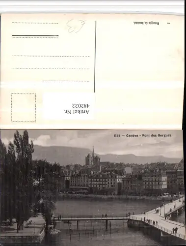 482022,Geneve Genf Pont des Bergues Teilansicht Brücke