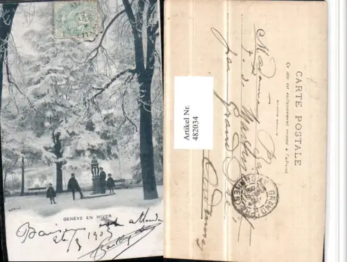 482034,Geneve en hiver Genf Motiv Winterbild