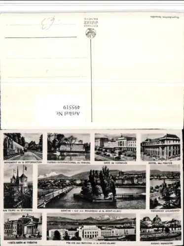 495519,Geneve Genf Gare Bahnhof Hotel Postes Palais Nations Mehrbildkarte