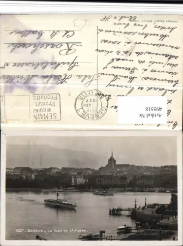 495518,Geneve Rade et St. Pierre Genf Teilansicht Dampfer