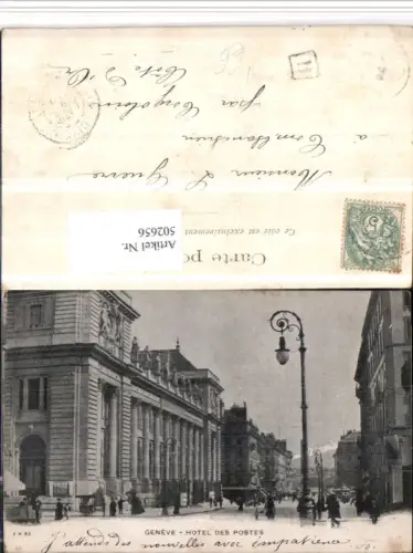 502656,Geneve Genf Hotel des Postes Post Straßenansicht