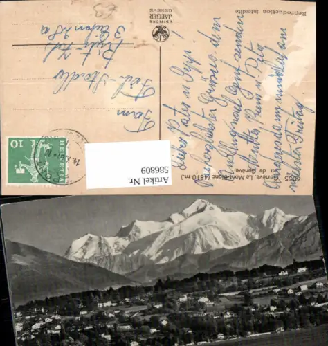 586809,Geneve Le Mont Blanc vu de Geneve Genf Switzerland