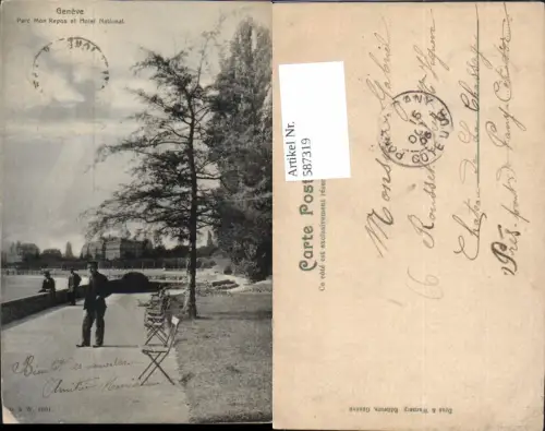 587319,Geneve Genf Parc Mon Repos et Hotel National Soldat Switzerland