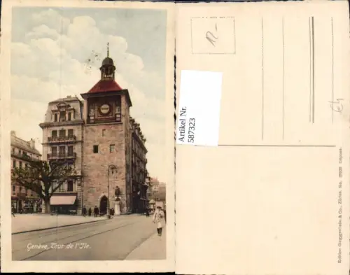 587323,Geneve Genf Tour de l Ile Uhrturm Turm Switzerland