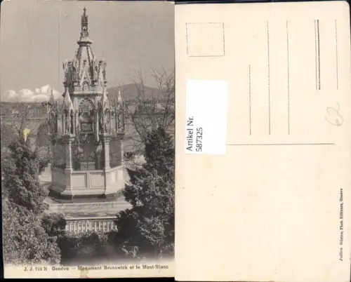 587325,Geneve Genf Monument Brunswick et le Mont Blanc Switzerland