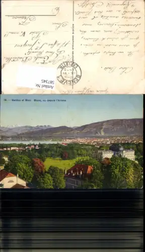 587345,Geneve Genf et Mont Blanc vu depuis l Ariana Switzerland