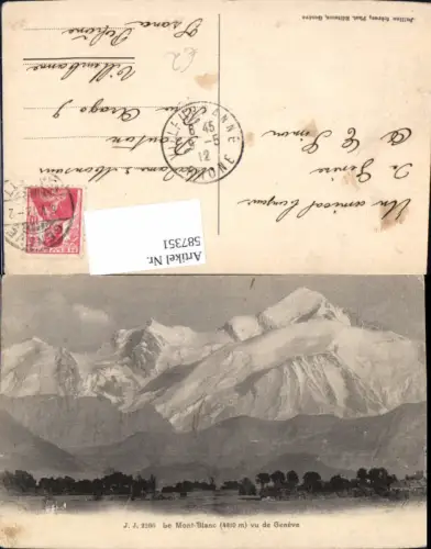 587351,Geneve Genf Le Mont Blanc vu de Geneve Switzerland