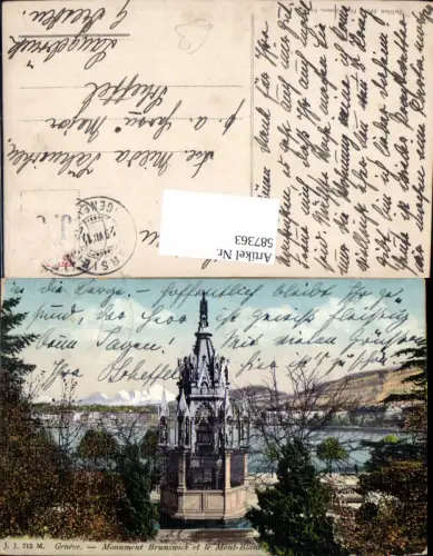 587363,Geneve Genf Monument Brunswick et le Mont Blanc Switzerland