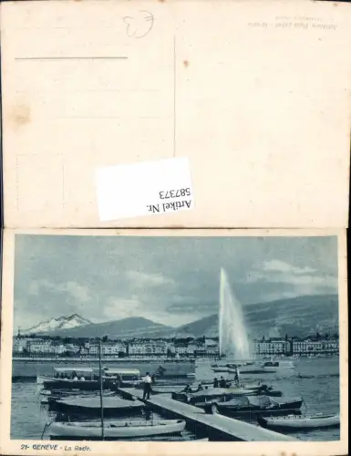 587373,Geneve Genf La Rade Springbrunnen Boote Hafen Switzerland