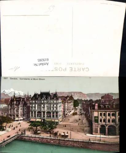 619285,Foto Ak Geneve Genf Corraterie et Mont Blanc