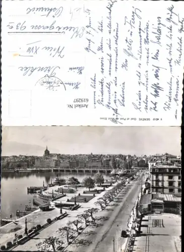 619297,Foto Ak Geneve Genf Quai et Pont du Mont Blanc Brücke Schiff Dampfer