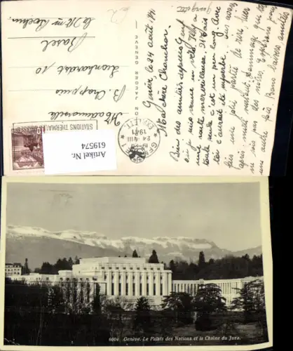 619574,Geneve Genf Le Palais des Nations et la Chaine du Jura