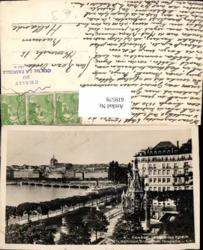 619579,Geneve Genf La place des Alpes et le monument Brunswick Panorama