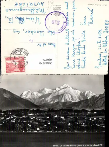 620474,Foto Ak Le Mont Blanc vu de Geneve Genf