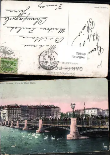 696058 Genf Geneve Pont Brücke Monz Blanc