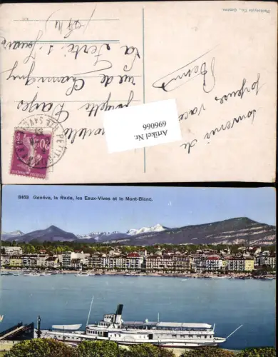 696066 Genf Geneve Dampfer Genfersee Vue dur la Ville Rade