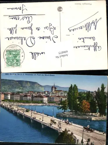 696075 Genf Geneve Pont Brücke Mont Blanc