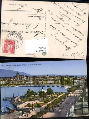 696082 Genf Geneve Quai Mont Blanc sur de la Ville