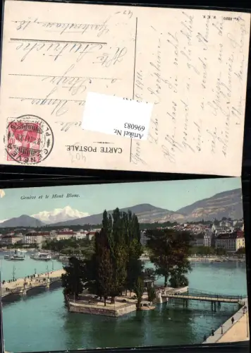 696083 Genf Geneve et le Mont Blanc gel Steyr Fam. Unger