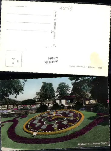 696084 Genf Geneve Uhr Blumenuhr