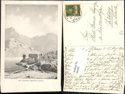 99103,Ritomsee bei Airolo Künstlerkarte Kt Glarus