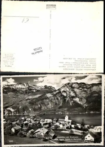 125526,Obstalden am Wallensee Blick gegen Amden und Mattstock Kt Glarus