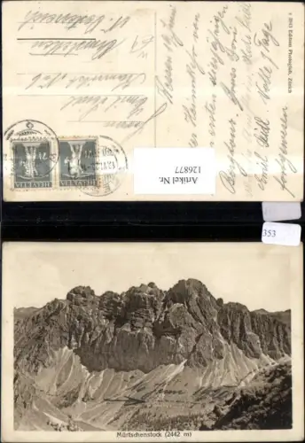 126877,Mürtschenstock Bergansicht 1920 Fronalpstock Netstal Wees Kt. Glarus